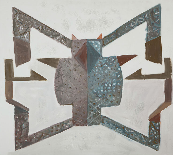 Ulrich Reimkasten, Raum 15, 2015, Pigmente, Acryl, Leim auf Leinwand, 155 x 95 cm, Rot-Gelb-Blau [23/33], Repro: Jule Roehr