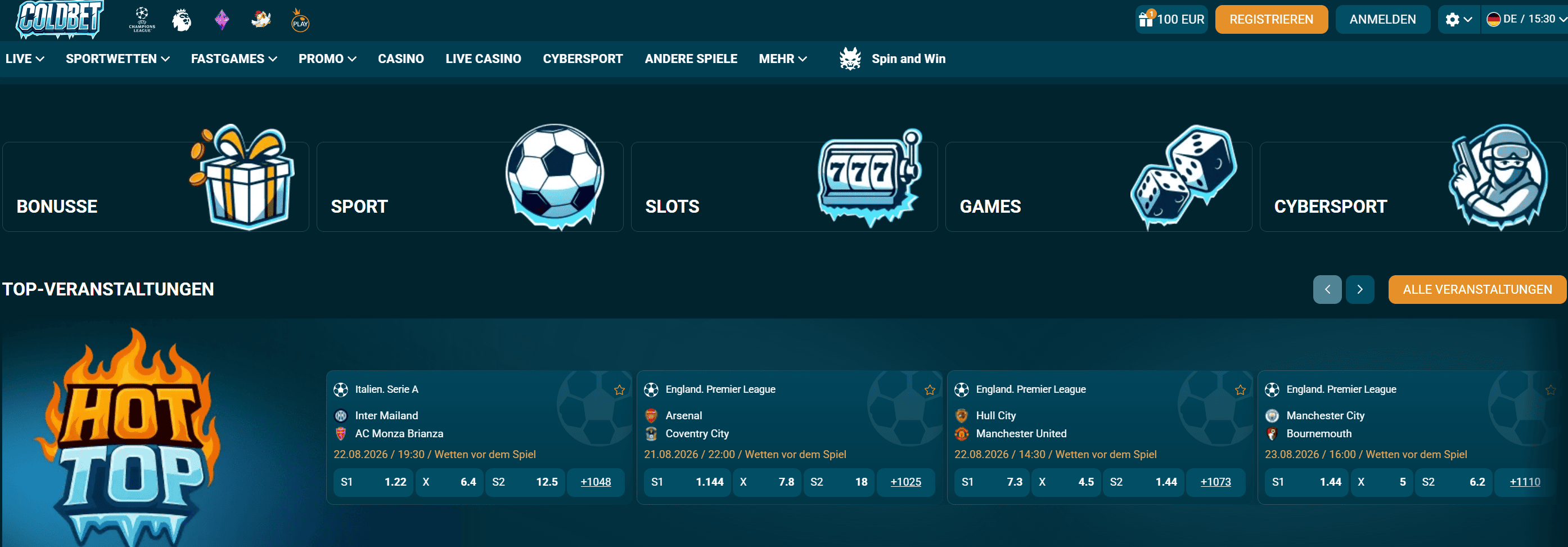 ColdBet Casino Screenshot