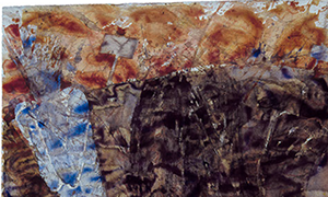 Ulrich Reimkasten, Verlassener verläßt, 1990, Pigmente, Kirschgummi, Kohle auf Bütten, 105 x 78 cm