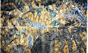 Ulrich Reimkasten, ( ohne Titel ), 1991, Pigmente, Kirschgummi auf Bütten, 157 x 211 cm