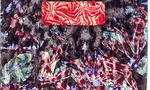 Ulrich Reimkasten, Traumgesicht , 1991, Pigmente, Kirschgummi auf Bütten, 235 x 105 cm