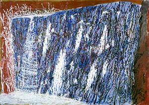 Ulrich Reimkasten, Cusarare, 1997, Pigmente, Acryl, Leim, Deckweiß auf Karton, 198 x 280 cm