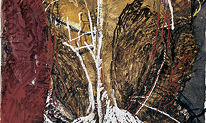 Ulrich Reimkasten, Kopf – paläolithisch I, 1997, Acryl, Leim auf Karton in Bögen, 280 x 198 cm, Repro: Susanne Mundt