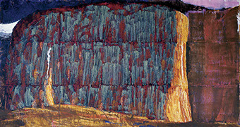 Ulrich Reimkasten, Sierra Madre, 1997, Pigmente, Acryl, Leim auf Karton in Bögen, 210 x 396 cm, Repro: Susanne Mundt