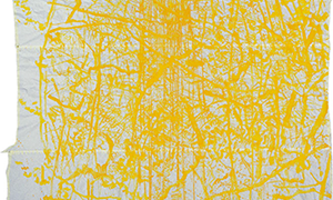 Ulrich Reimkasten, Sonnenstrahlen, 1997, Pigmente, Acryl, Leim auf transparentem Papier, mit Klebestreifen montiert, 205 x 210 cm, Repro: Susann
