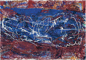 Ulrich Reimkasten, Woge , 1997, Pigmente, Acryl, Leim, Deckweiß auf Karton in Bögen, 198 x 280 cm, Repro: Susanne Mundt