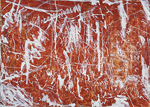 Ulrich Reimkasten, Wüste am Mittag, 1997, Pigmente, Deckweiß auf Karton in Bögen, 198 x 280 cm, Repro: André Gessner