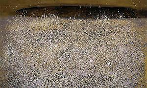 Ulrich Reimkasten, Auferstehung im Staub, 2002, Pigmente, Acryl, Leim auf Jute, 200 x 240 cm, Klocksin [9/9], Repro: Thomas Richter