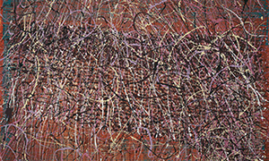 Ulrich Reimkasten, Purple haze, 2002, Pigmente, Acryl, Leim auf Jute, 200 x 220 cm, Klocksin [3/9], Repro: Thomas Richter