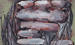 Ulrich Reimkasten, Granate Grüne Erde, 2008, Pigmente, Acryl, Leim auf Leinwand, 220 x 135 cm, Granate [1/6], Repro: Joachim Blobel