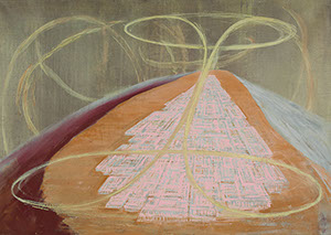 Ulrich Reimkasten, Monte Alban I, 2008, Pigmente, Acryl, Leim auf Leinwand, 113 x 160 cm, Repro: Joachim Blobel