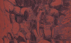 Ulrich Reimkasten, Nächtliches Treiben I, 2008, Pigmente, Acryl, Leim auf Leinwand, 200 x 100 cm, 1mal2Meter [7/8], Repro: Joachim Blobel