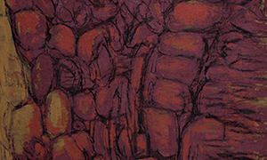 Ulrich Reimkasten, Nächtliches Treiben II, 2008, Pigmente, Acryl, Leim, Kohle auf Leinwand, 200 x 100 cm, 1mal2Meter [8/8], Repro: Joachim Blobe
