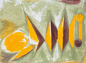 Ulrich Reimkasten, Krafteinwirkung Grüne Erde, 2009, Pigmente, Acryl, Leim auf Leinwand, 160 x 220 cm, Verformungen [2/5], Repro: Joachim Blobel