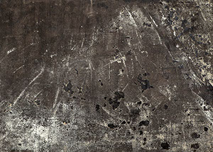 Ulrich Reimkasten, Zeitnahme 6, 2009, Staub auf grundierter Leinwand (Schwarz), 200 x 280 cm, Zeitforschung [6/8], Repro: Joachim Blobel