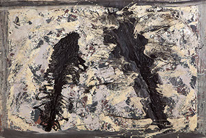 Ulrich Reimkasten, Zwei Gesellen, 2011, Pigmente, Acryl, Leim auf Leinwand, 180 x 270 cm, Farbkissen [2/2], Repro: Joachim Blobel