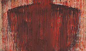 Ulrich Reimkasten, Geier, 2012, Pigmente, Acryl, Leim auf Leinwand, 140 x 140 cm, Gewebte Bilder [19/25], Repro: Joachim Blobel
