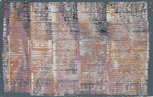 Ulrich Reimkasten, Monitor I, 2012, Pigmente, Acryl, Leim auf Leinwand, 140 x 220 cm, Gewebte Bilder [22/25], Repro: Joachim Blobel