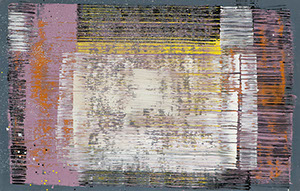 Ulrich Reimkasten, Monitor II, 2012, Pigmente, Acryl, Leim auf Leinwand, 140 x 220 cm, Gewebte Bilder [23/25], Repro: Joachim Blobel