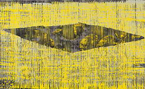 Ulrich Reimkasten, Öffnung, 2013, Pigmente, Acryl, Leim auf Leinwand, 135 x 220 cm, Aussparungen [1/2], Repro: Joachim Blobel