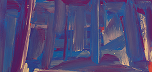 Ulrich Reimkasten, Raum 14, 2015, Pigmente, Acryl, Leim auf Leinwand, 95 x 155 cm, Rot-Gelb-Blau [22/33], Repro: Jule Roehr