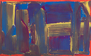 Ulrich Reimkasten, Raum 6, 2015, Pigmente, Acryl, Leim auf Leinwand, 95 x 155 cm, Rot-Gelb-Blau [14/33], Repro: Jule Roehr