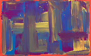 Ulrich Reimkasten, Raum 7, 2015, Pigmente, Acryl, Leim auf Leinwand, 95 x 155 cm, Rot-Gelb-Blau [15/33], Repro: Jule Roehr
