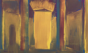 Ulrich Reimkasten, Raum 9, 2015, Pigmente, Acryl, Leim auf Leinwand, 95 x 155 cm, Rot-Gelb-Blau [17/33], Repro: Jule Roehr