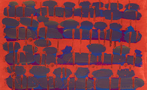Ulrich Reimkasten, Rhythm Section 5, 2015, Pigmente, Acryl, Leim auf Leinwand, 95 x 155 cm, Rot-Gelb-Blau [29/33], Repro: Jule Roehr