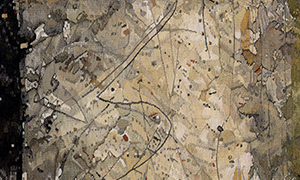 Ulrich Reimkasten, Raum 15, 2015, Pigmente, Acryl, Leim auf Leinwand, 155 x 95 cm, Rot-Gelb-Blau [23/33], Repro: Jule Roehr