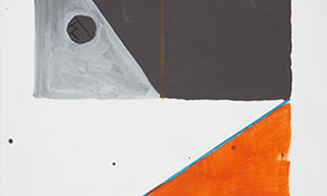 Ulrich Reimkasten, Raum 15, 2015, Pigmente, Acryl, Leim auf Leinwand, 155 x 95 cm, Rot-Gelb-Blau [23/33], Repro: Jule Roehr